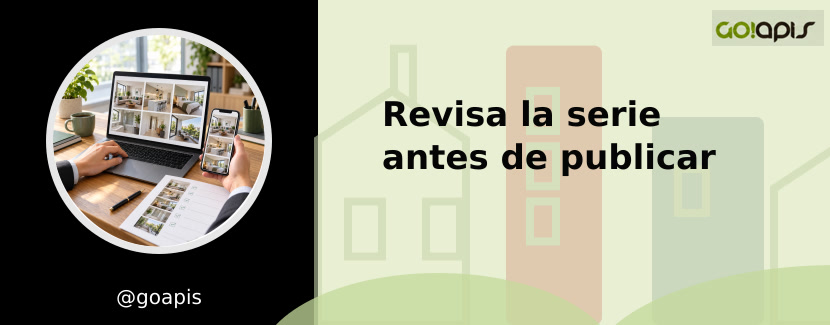 Revisión de fotografías de una vivienda antes de publicar el anuncio