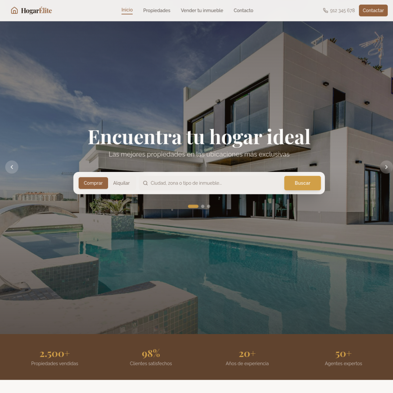 Modelo web inmobiliaria HTML Casa Elite