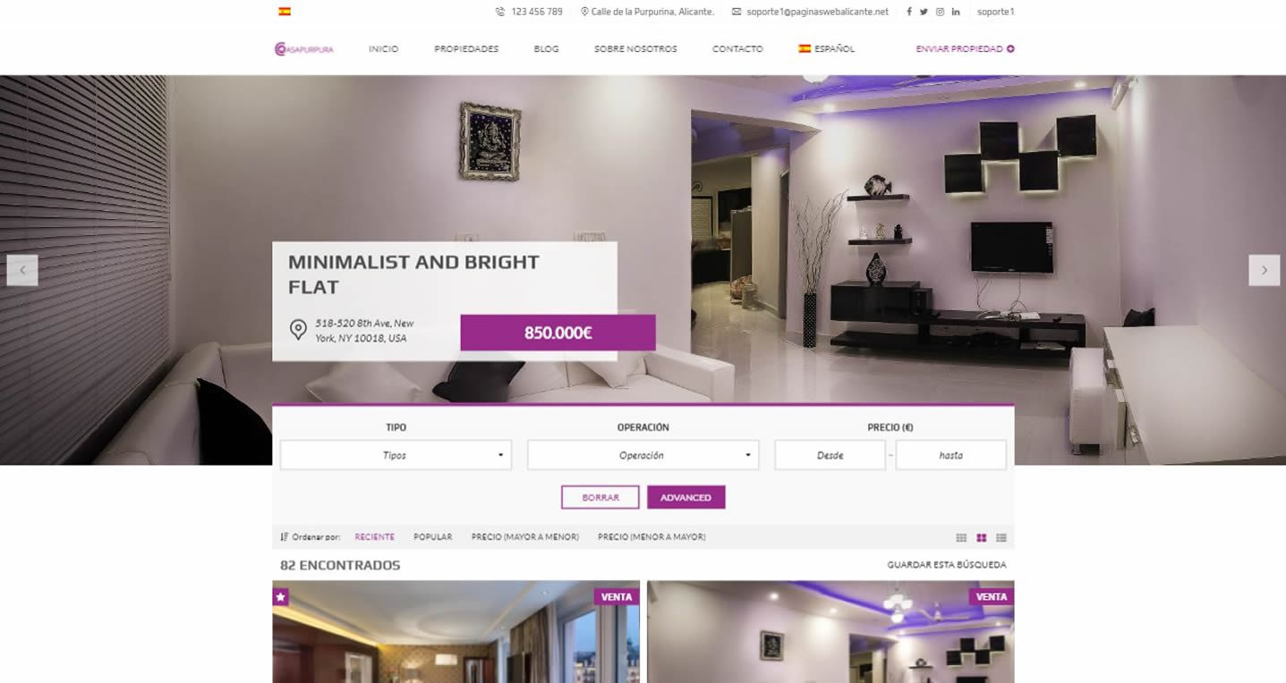 Modelo web casa Púrpura